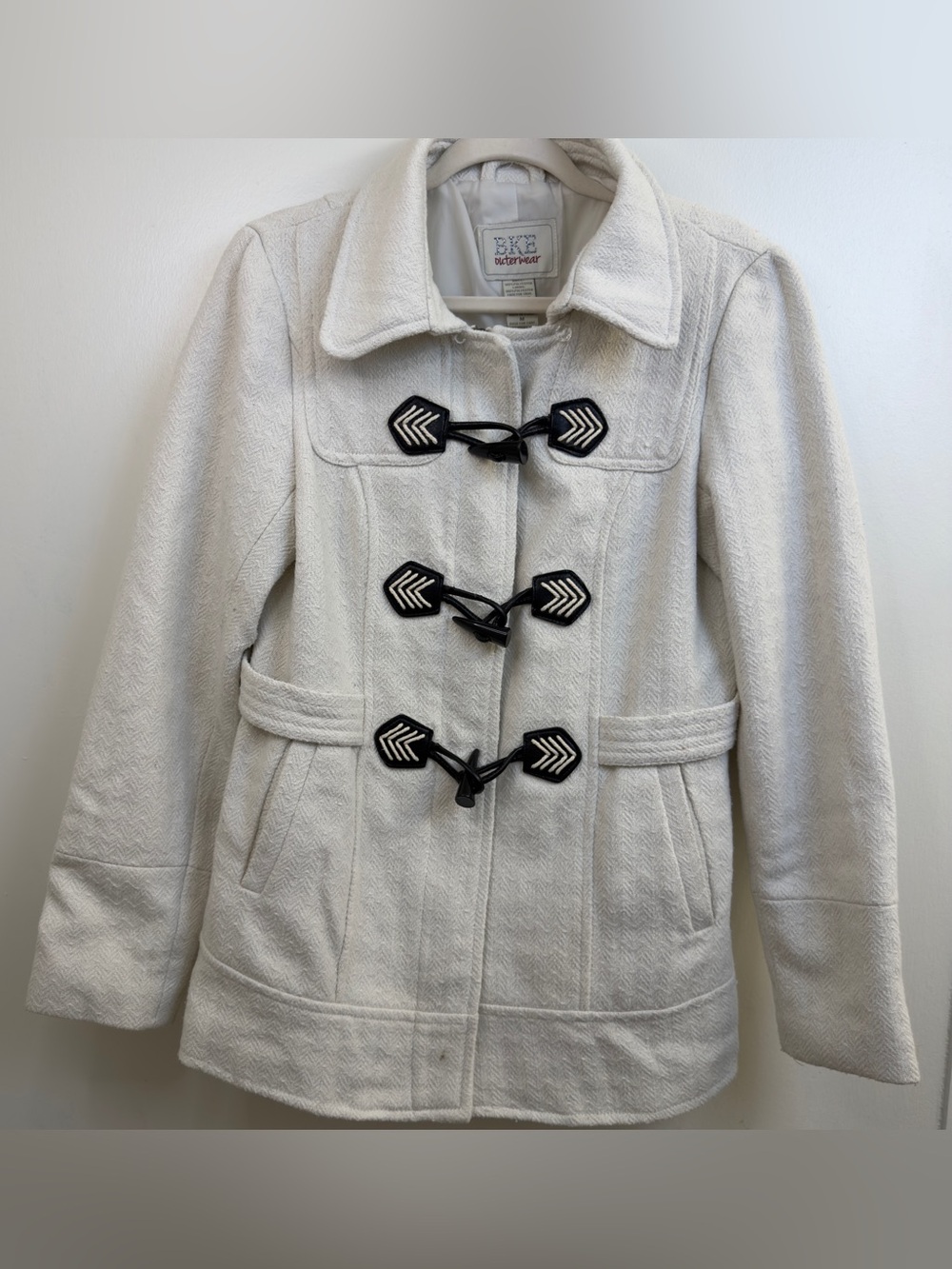 Vintage BKE Outerwear White Toggle Pea Coat size Medium